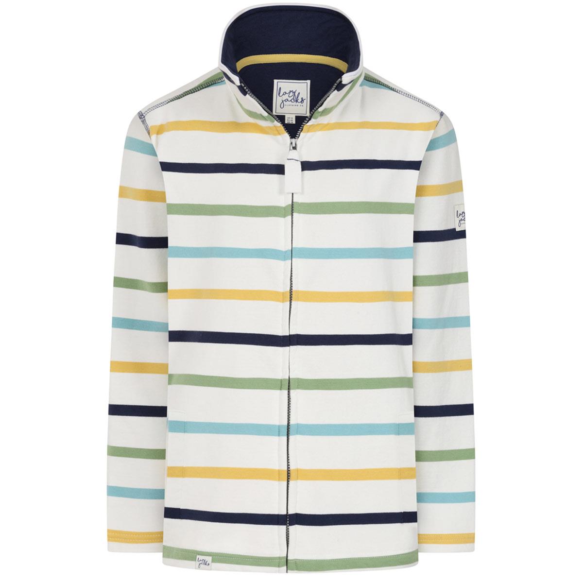 Winter Greens Lazy Jacks Womens LJ32 Striped Full Zip Sweatshirt