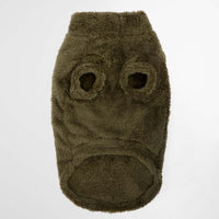 Olive Barbour Brindle Fleece Dog Jumper underneath