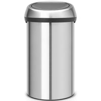 Matt steel With Fingerprint Proof Lid Brabantia Touch Bin 60 Litre