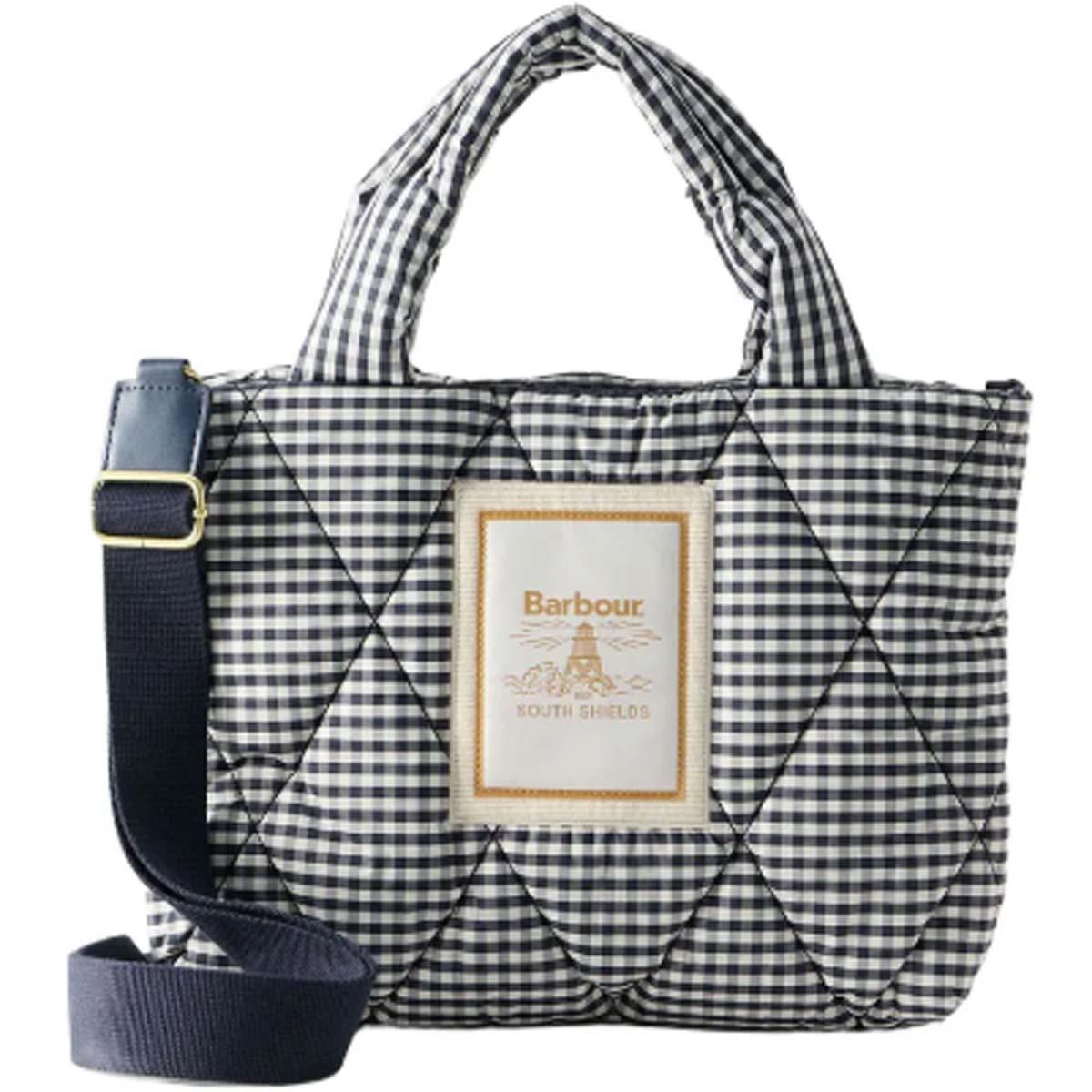 Gingham Check Barbour Riah Mini Quilted Tote Bag