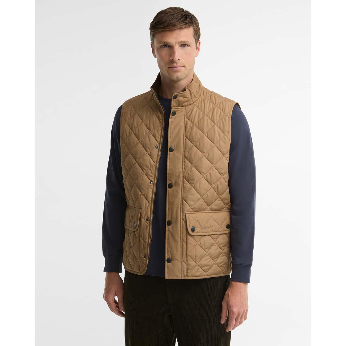 SANDSTONE Barbour Mens New Lowerdale Gilet FRONT