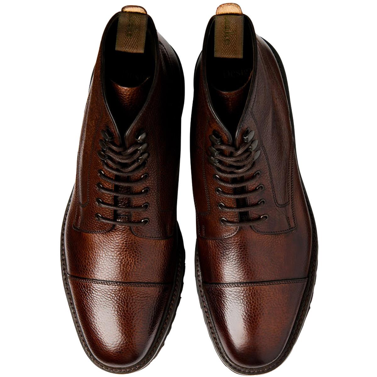 Loake Mens Aquarius Boot Dark Brown Grain Above Shot