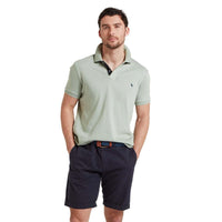 Powder Blue Schoffel Mens St Ives Jersey Polo Shirt FRONT