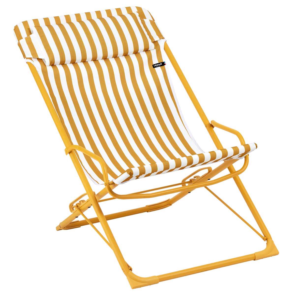 Miel Lafuma Transaswing Airlon Stripe Folding Rocking Deckchair