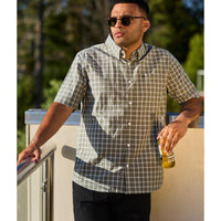Olive Check Swanndri Mens Lancewood Short Sleeved Shirt Lifetlye