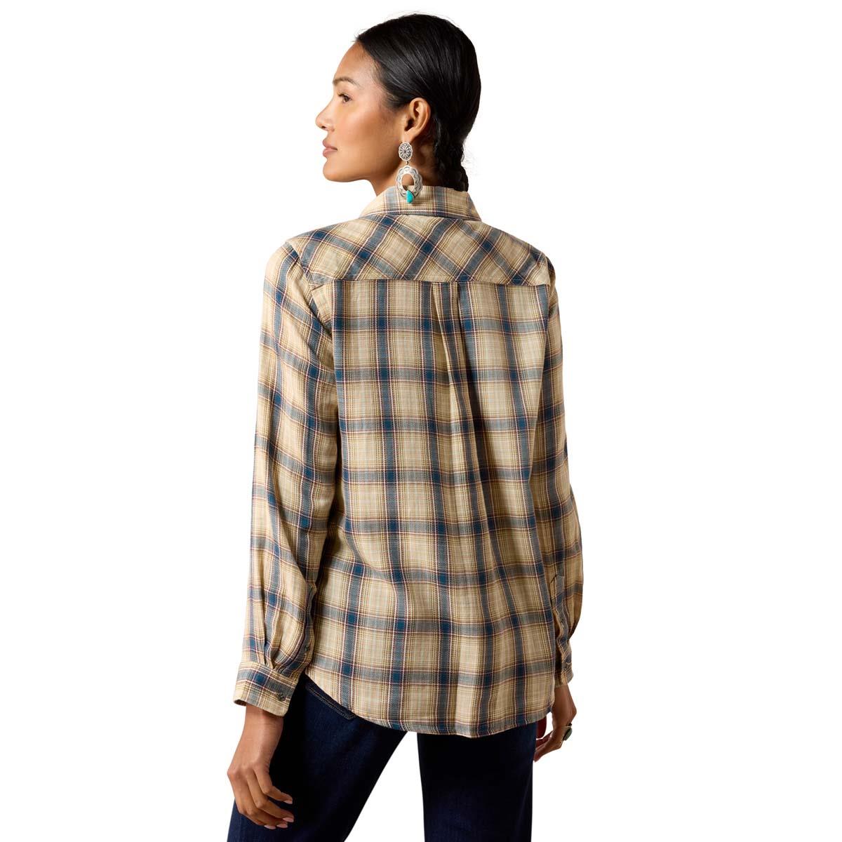 Horizon Plaid Ariat Womens Billie Jean Check Shirt Detail Back