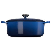 Le Creuset Signature Cast Iron Oval Casserole 29cm Lapis Side View
