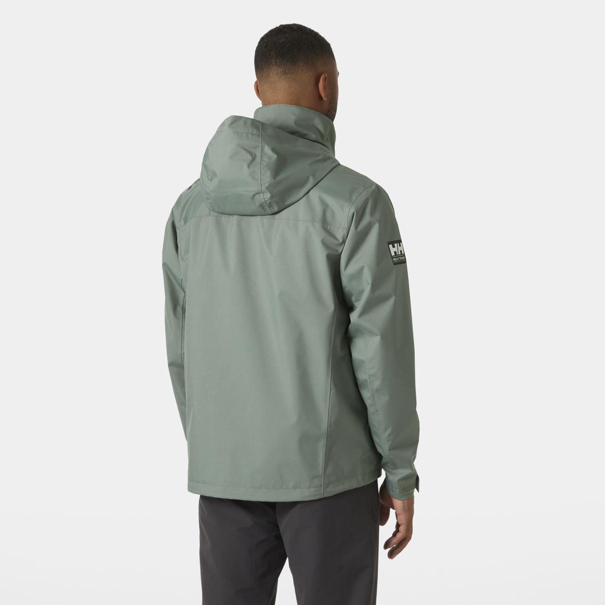 Grey Cactus Helly Hansen Mens Crew Hooded Jacket 2.0 hood back