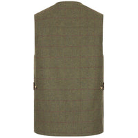 Olive/WIne Hoggs of Fife Mens Tummel Tweed Field Waistcoat back