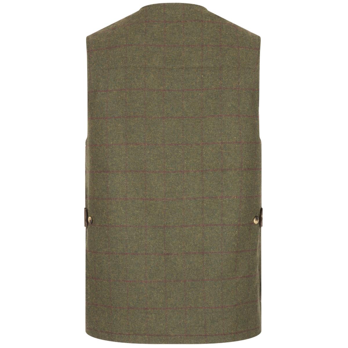 Olive/WIne Hoggs of Fife Mens Tummel Tweed Field Waistcoat back