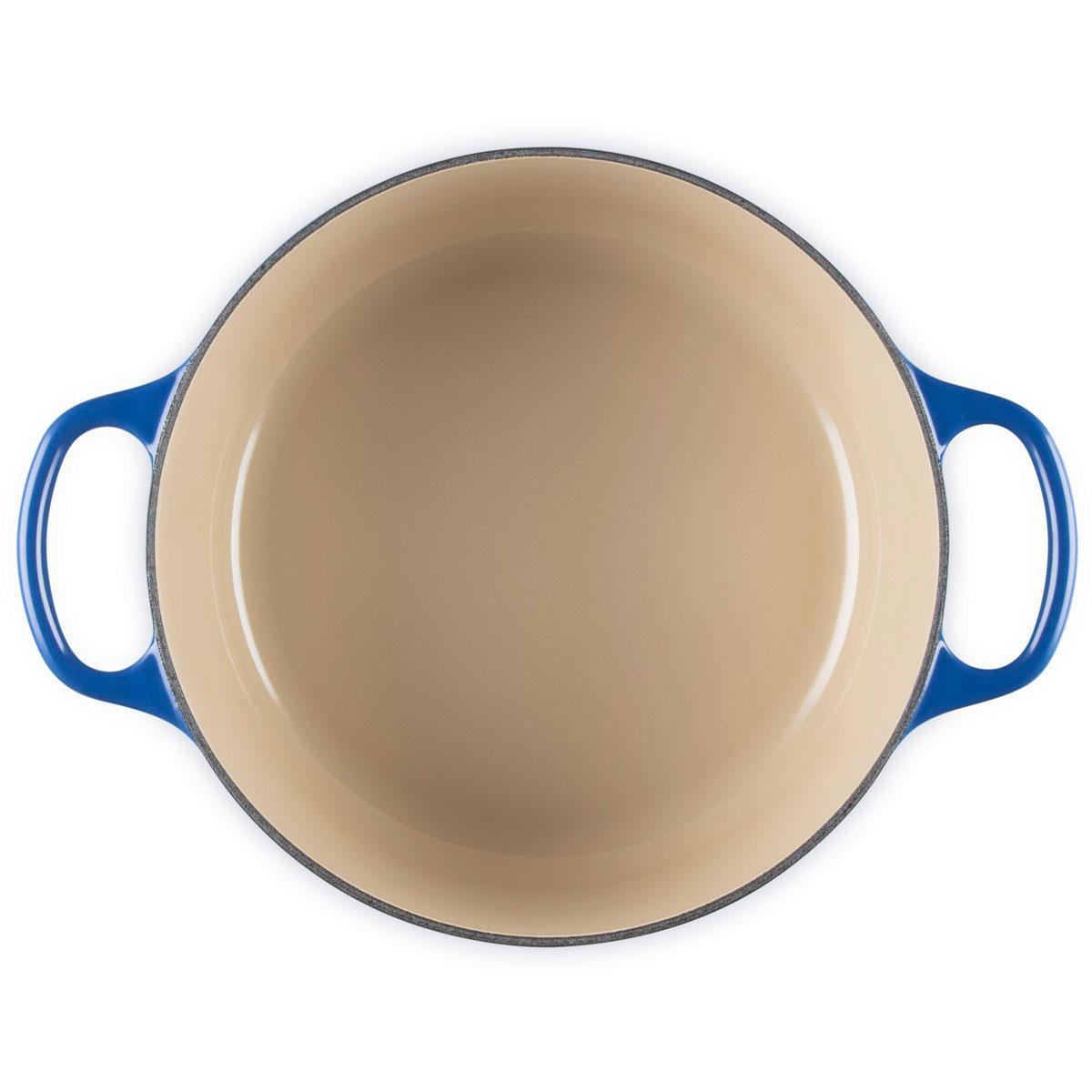 Le Creuset Signature Cast Iron Round Casserole 24cm Lapis Interior