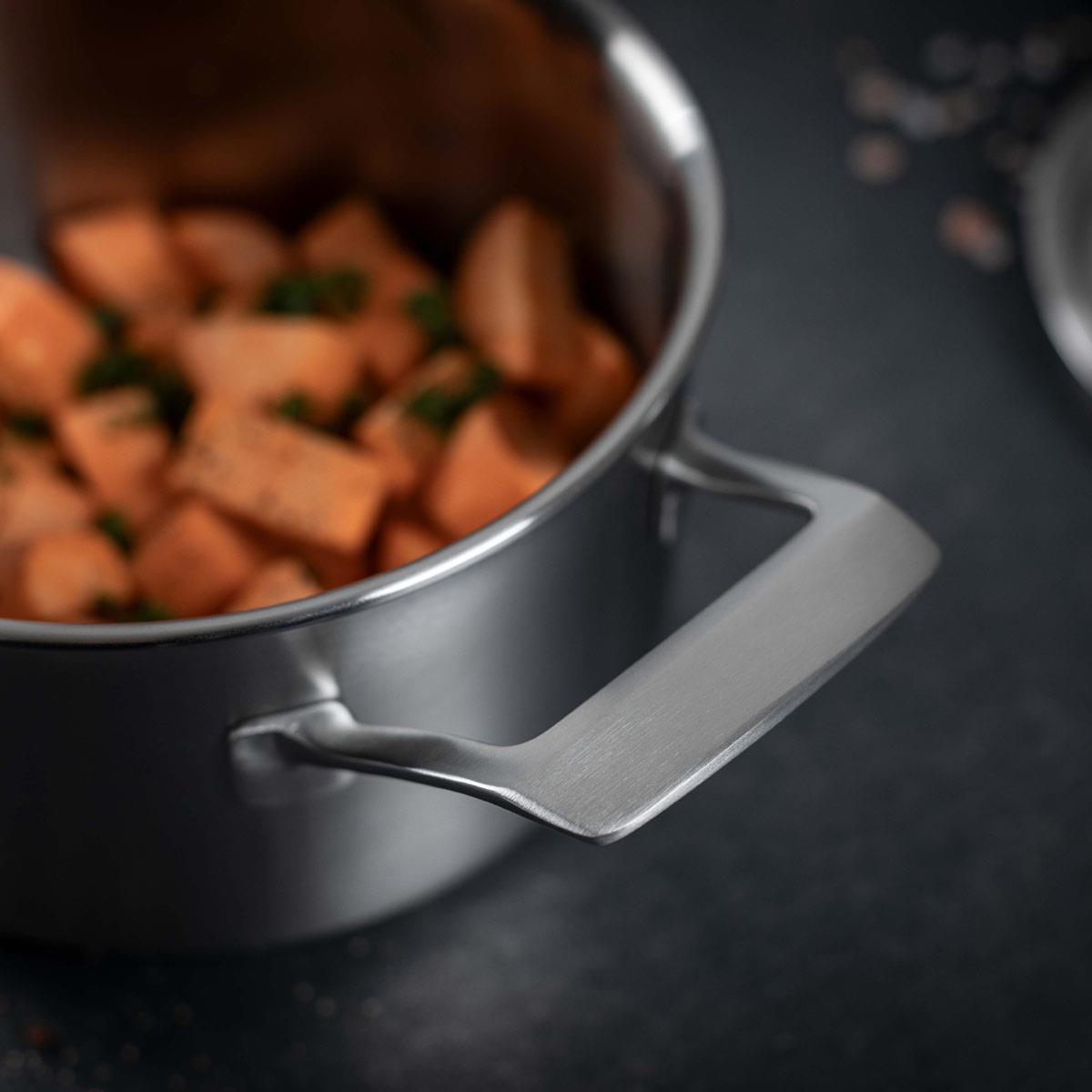 Kuhn Rikon Culinary Fiveply 3 Piece Mixed Cookware Set Handle Detail