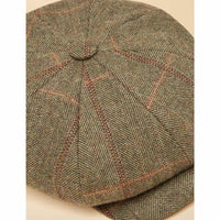 Khaki Tweed Joules Womens Harrogate Baker Boy Hat Top