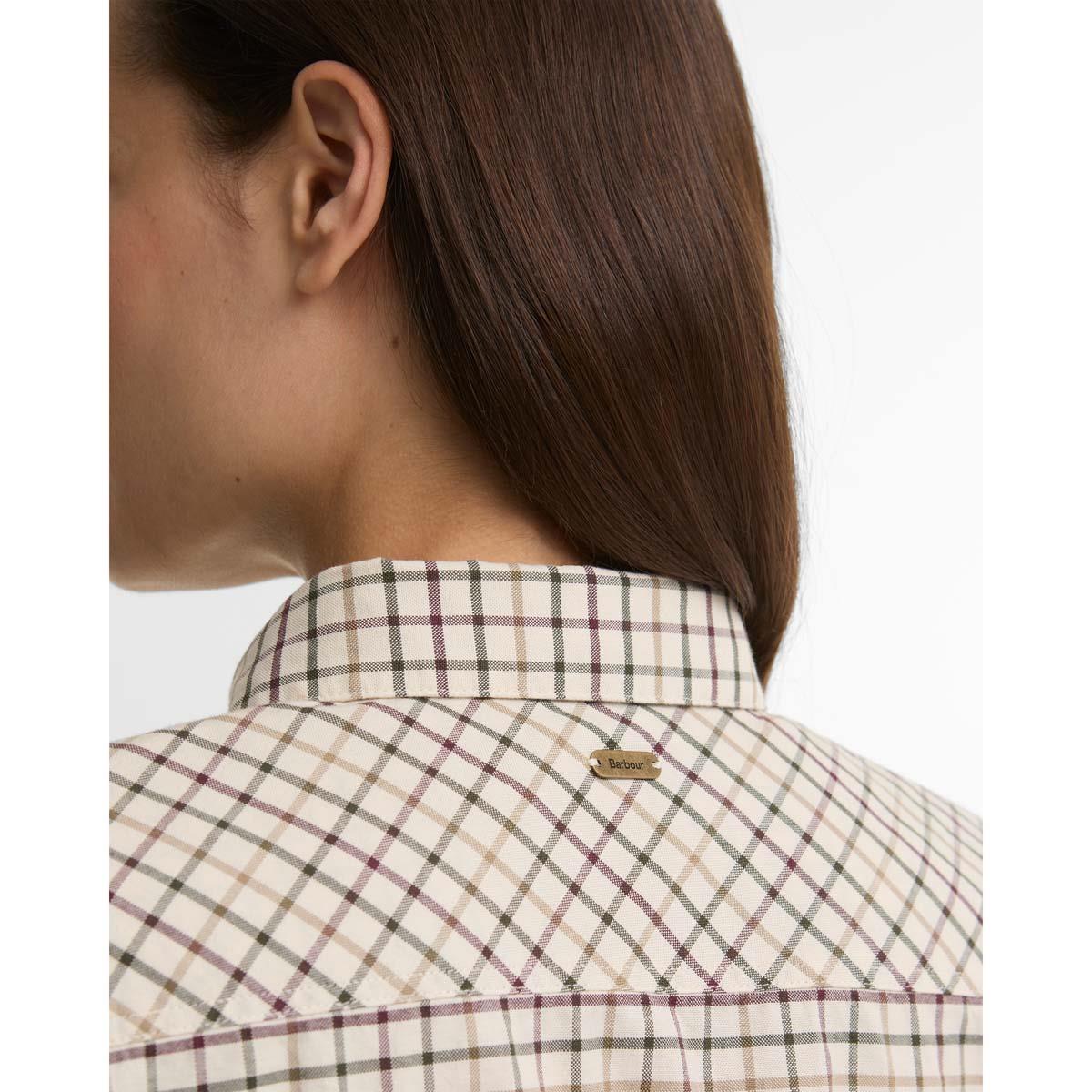 Birch Tattersall Barbour Womens Woodside Check Shirt BACK
