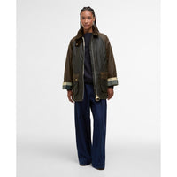 Archive Olive/Beech/Ancient Tartan Barbour Womens Kettlewell Wax Jacket ON Model