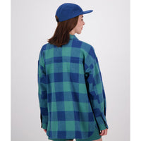 Coastal Check Swanndri Womens Harbourage Lite Wool Shirt Jacket Back