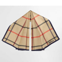 Beige Tattersall Barbour Mackworth Head/Neck Scarf flat