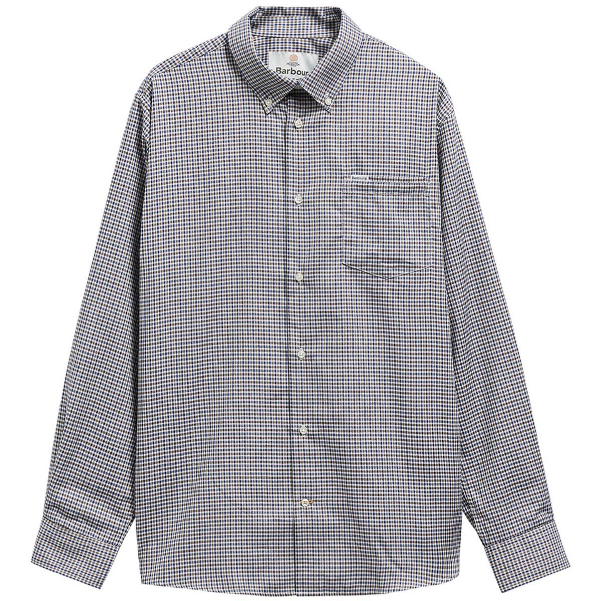 Deep Blue Barbour Mens Barnard Thermo Weave Regular Fit Check