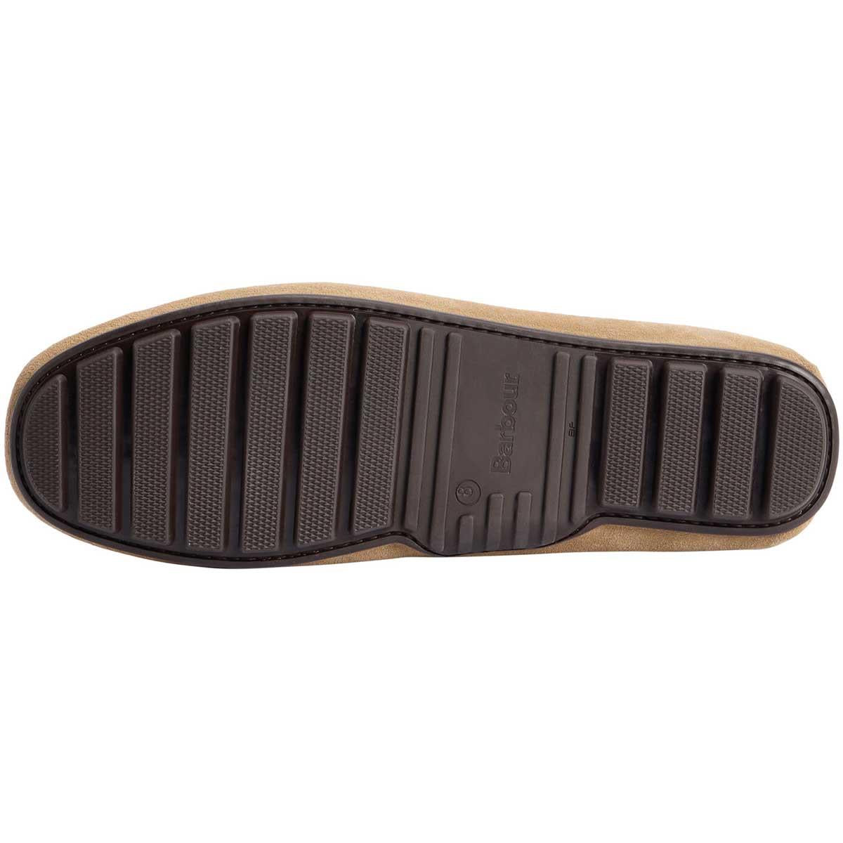 Taupe Suede Barbour Courage Driving Shoe bottom