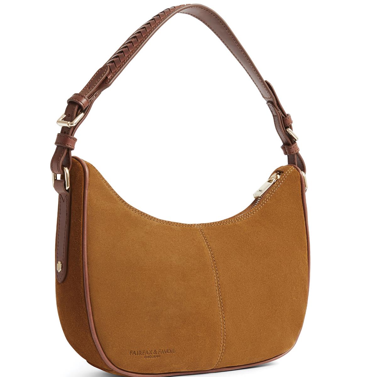 Tan Suede Fairfax & Favor Tetbury Crescent Handbag Back