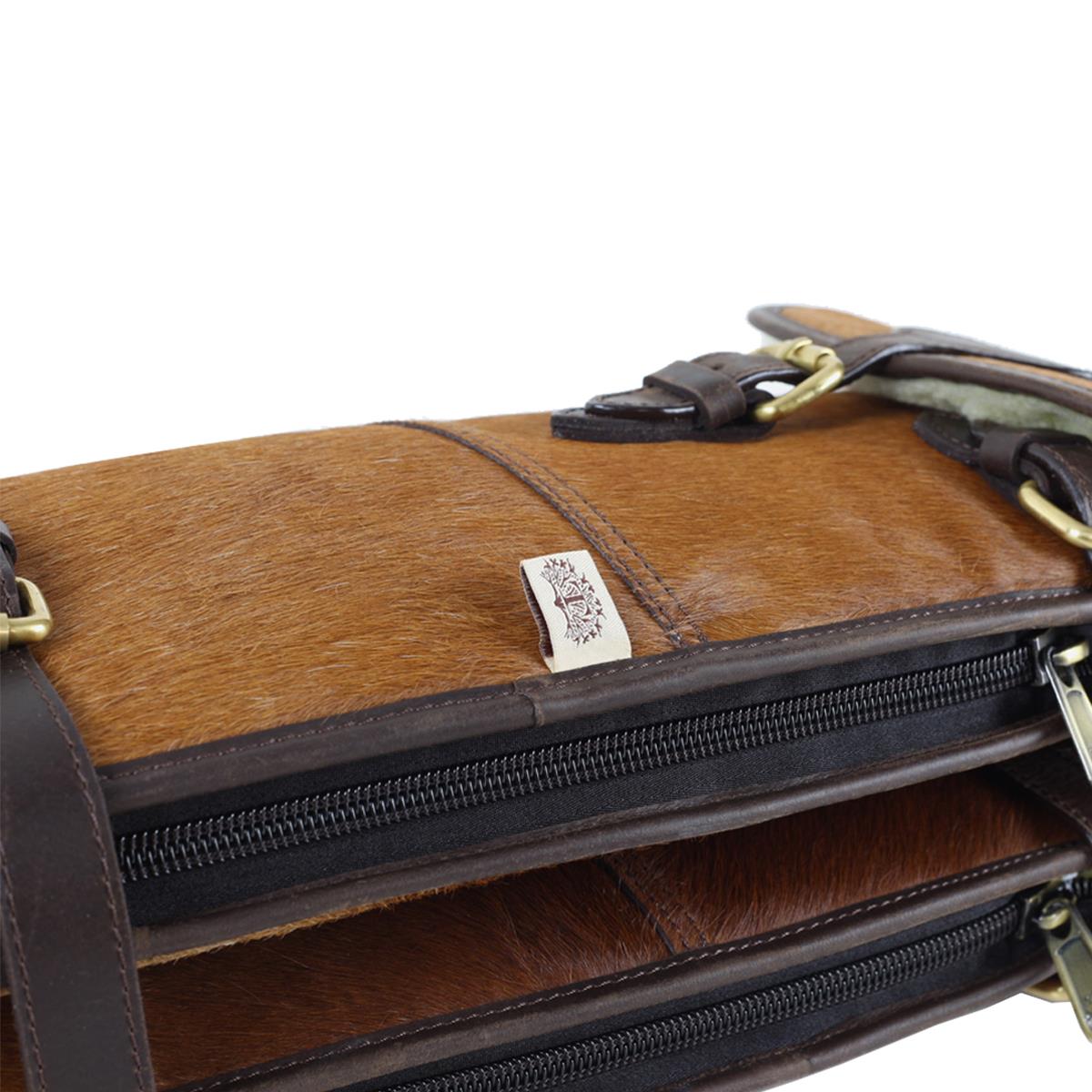 Teales Cow Hide & Leather Double Gun Slip Buckle & Flap