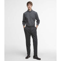 Navy Barbour Mens Bramham Checked Tailored Shirt ON Model