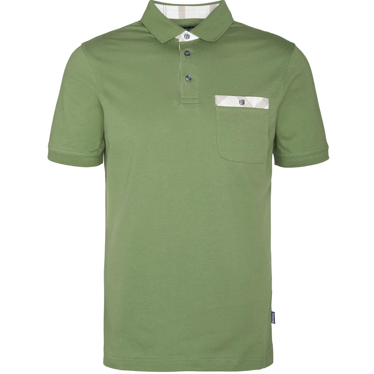 Pea Green Barbour Mens Hirstly Polo Shirt