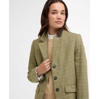 Light Olive Check Barbour Womens Lupin Tailored Jacket Details