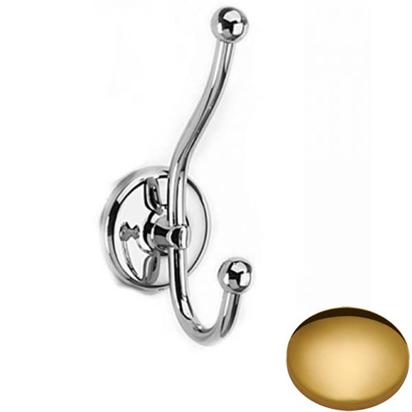 Polished Brass Samuel Heath Novis Double Robe Hook N1039