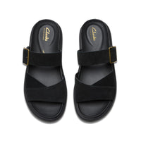 Black Suede Clarks Womens Aristella Mule Sandal
