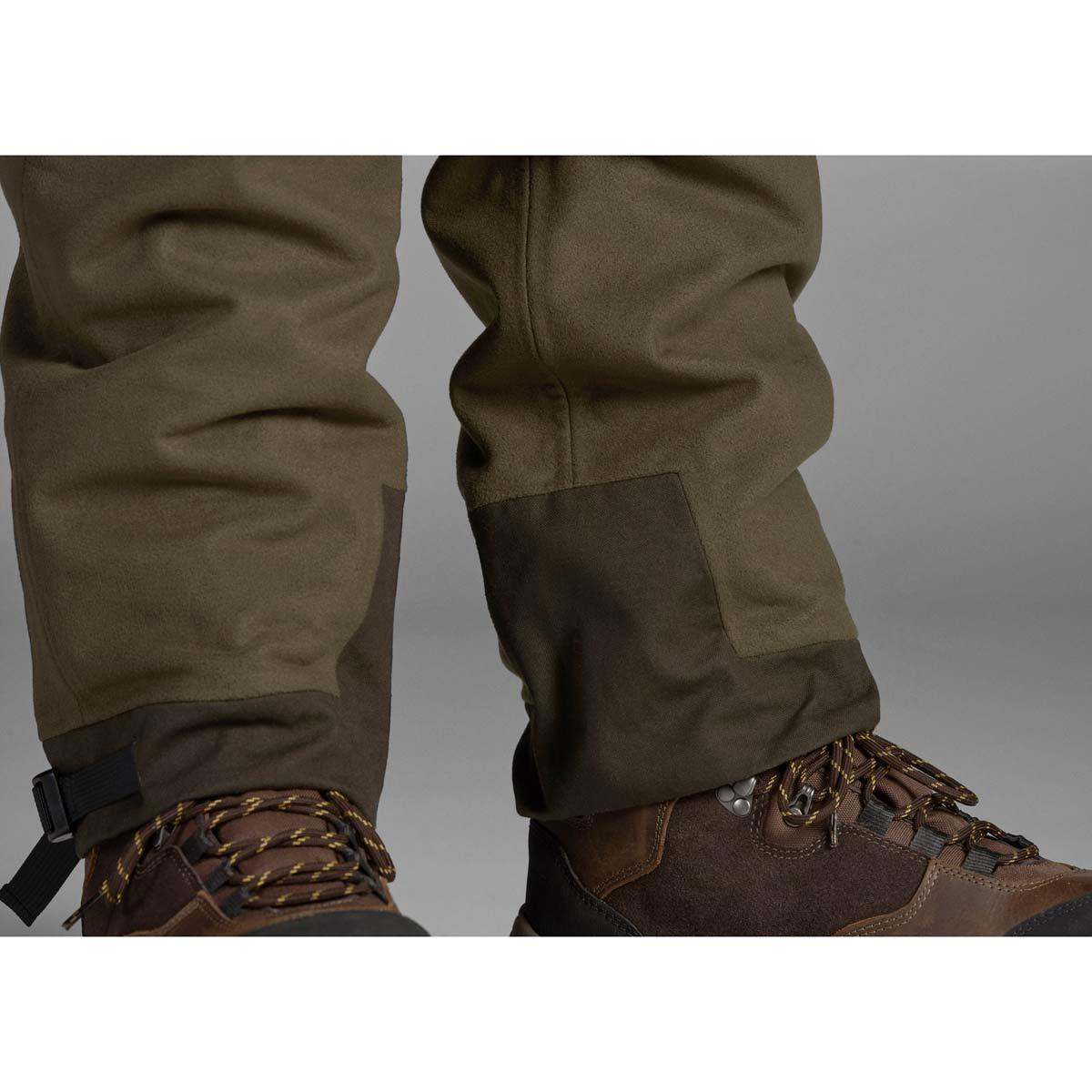 Pine Green Seeland Mens Climate Hybrid Waterproof Trousers Hem Detail