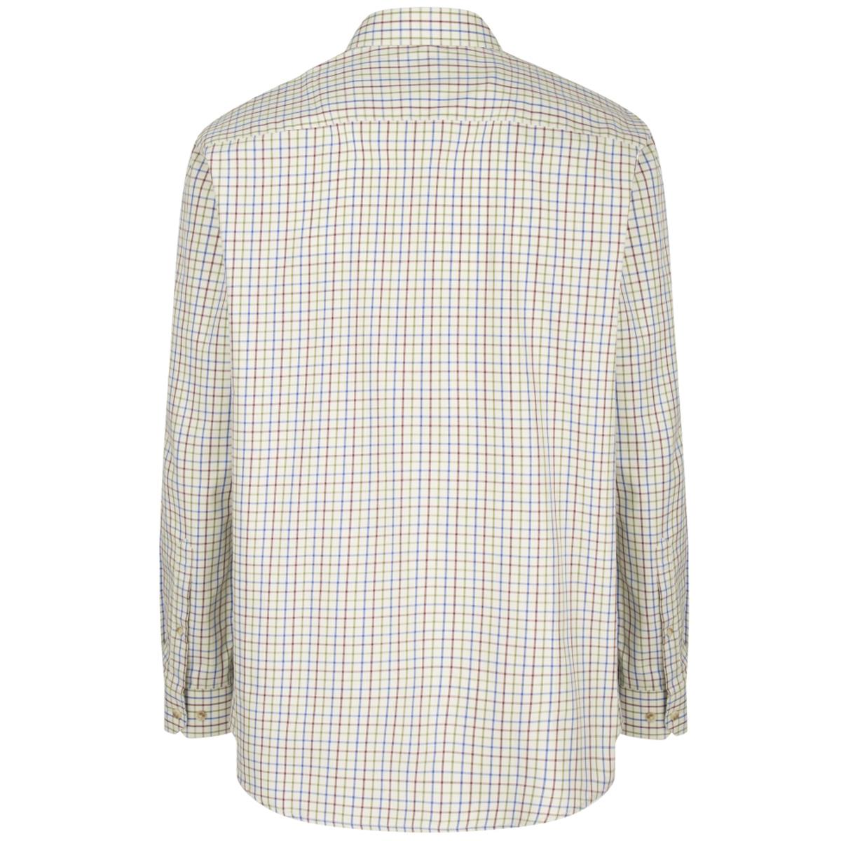 Brown/Gold/Navy Hoggs Of Fife Mens Inverness Cotton Tattersall Shirt back