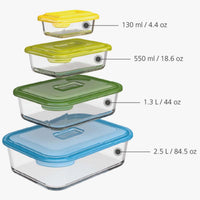 Multi Joseph Joseph Nest Glass Storage 4-piece set  SIZE
