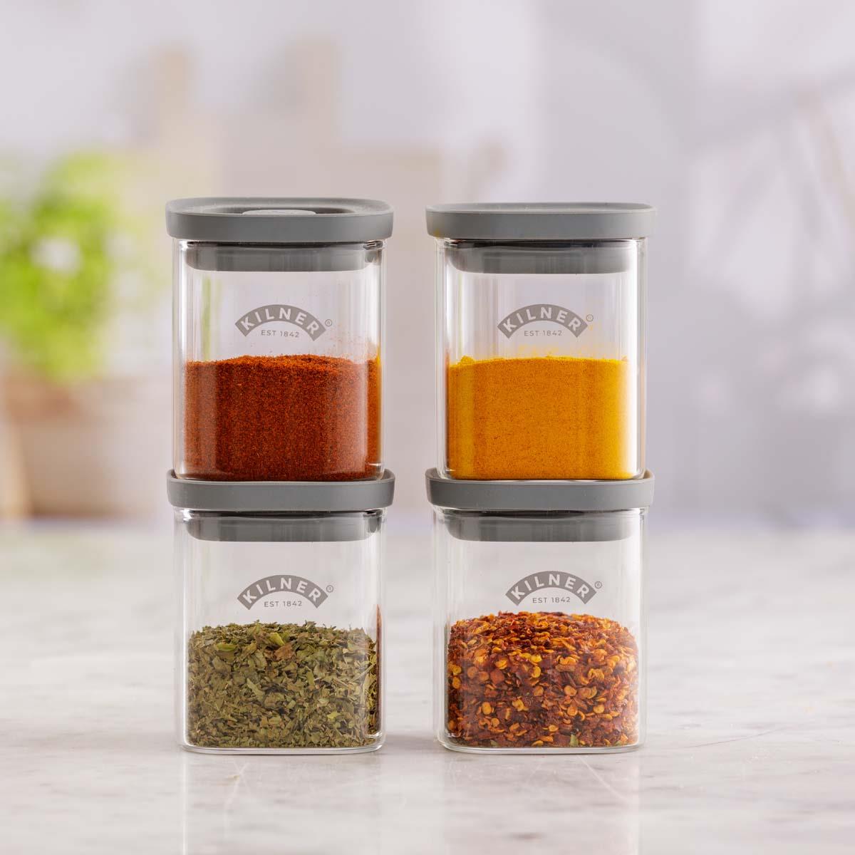 Kilner Fresh Storage 4 Piece Spice Jar Set
