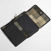Black/Deboss Tartan Barbour Womens Rosa Deboss Leather French Purse inner