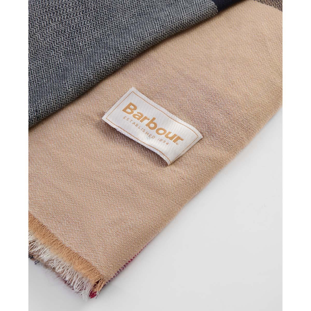 Hessian Tartan Barbour Womens Saffron Tartan Scarf badge
