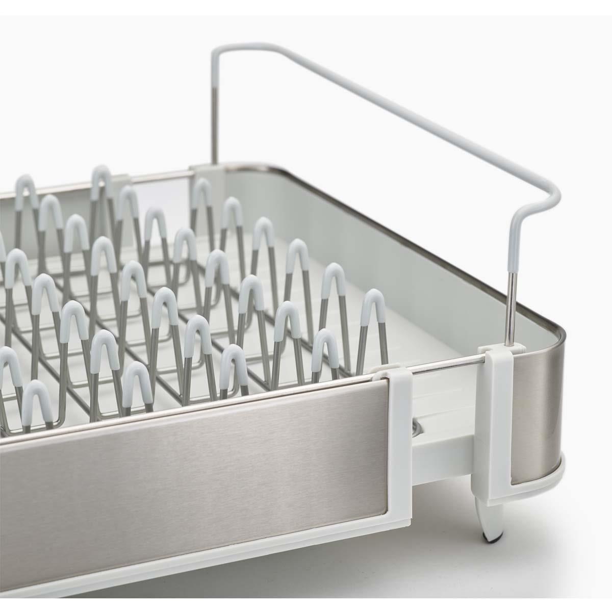 Joseph Joseph Extend Steel Light Stone Expandable Dish Rack extended