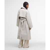 Mist/Hessian Tartan Barbour Womens Robyn Trench Showerproof Jacket Back
