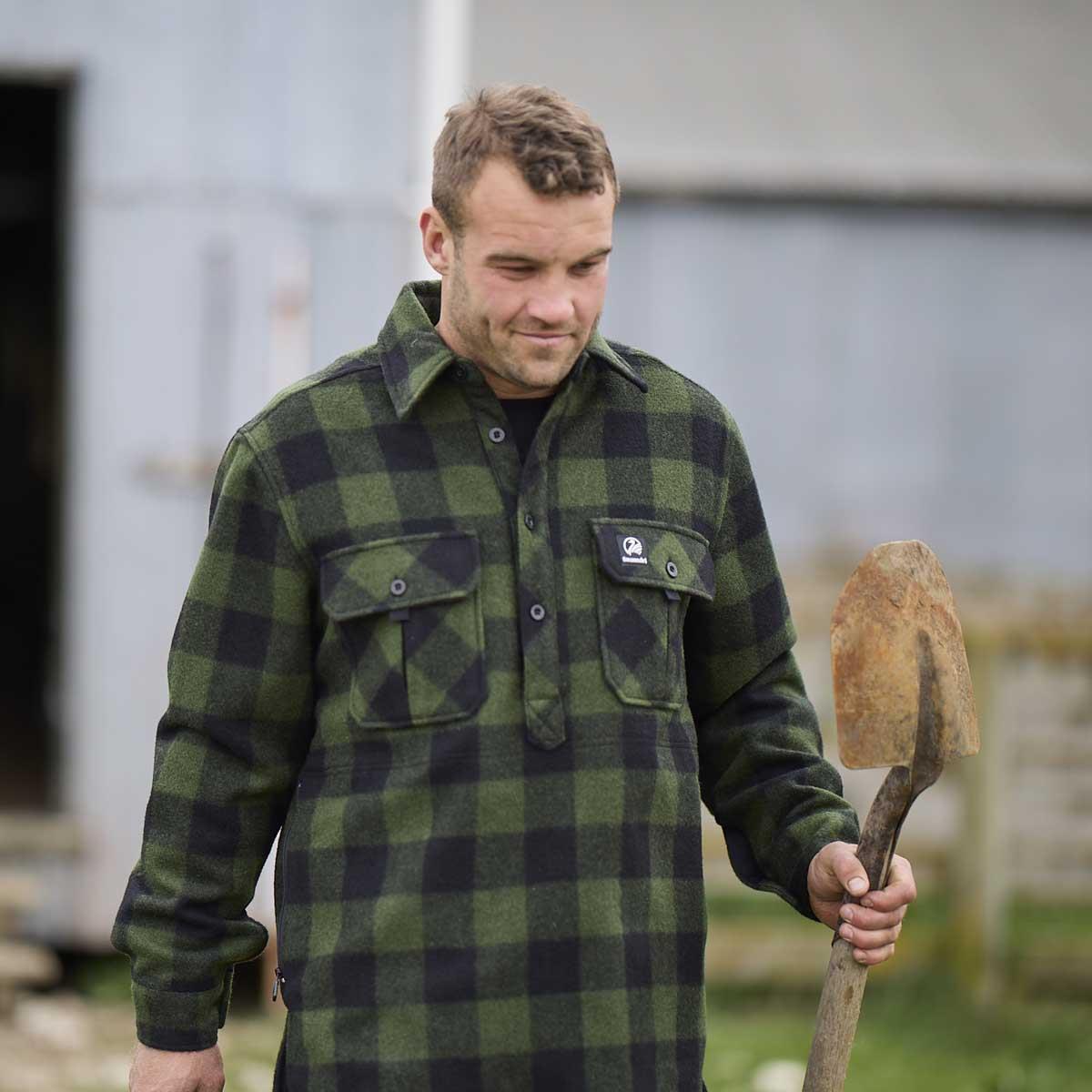Olive/Black Swanndri Ranger Mens Extreme V2 Windproof Bushshirt Lifestyle