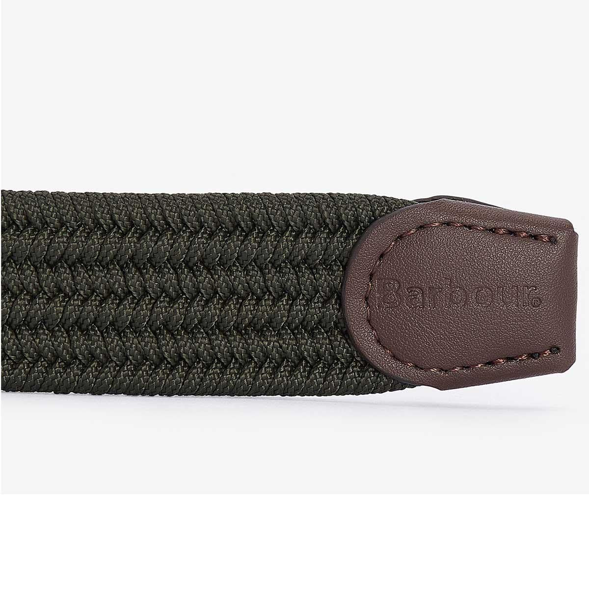 Dark Olive Barbour Nevis Stretch Webbing Belt strap