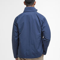 Navy Barbour Mens Keld Showerproof Jacket Model Back