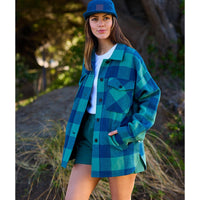 Coastal Check Swanndri Womens Harbourage Lite Wool Shirt Jacket Lifestyle