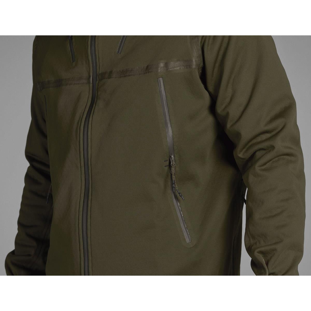 Pine Green Seeland Hawker Jacket Pocket Zip Detail