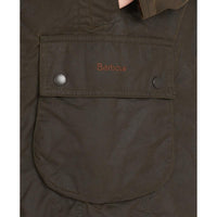 Olive Barbour Womens Classic Beadnell Wax Jacket Detail