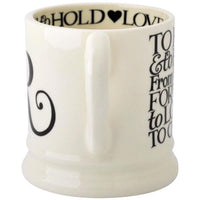Emma Bridgewater Black Toast MR and MR Set Of 2 Half Pint Mugs Boxed Handle
