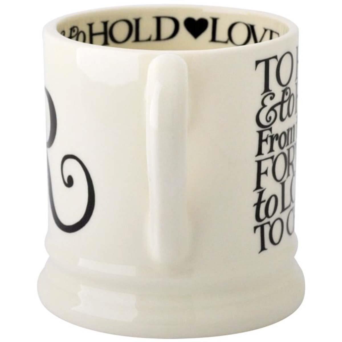 Emma Bridgewater Black Toast MR and MR Set Of 2 Half Pint Mugs Boxed Handle