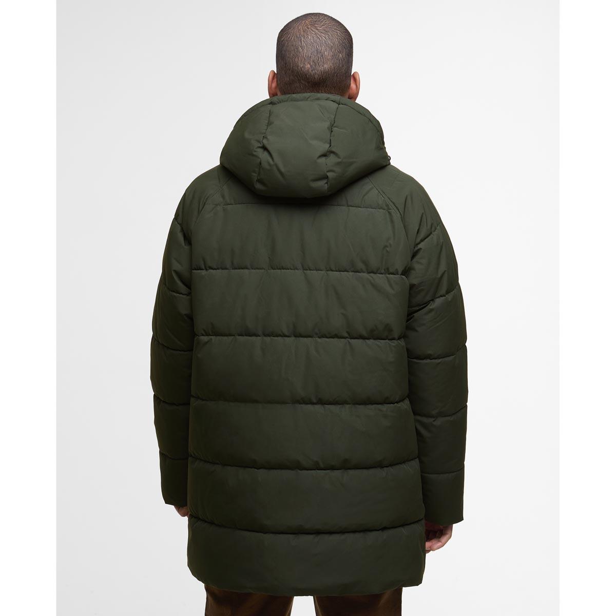 Sage Barbour Mens Hooded Bedale Puffer Jacket Back