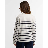 Cloud/Dark Navy Barbour Womens Harling Striped Top Back