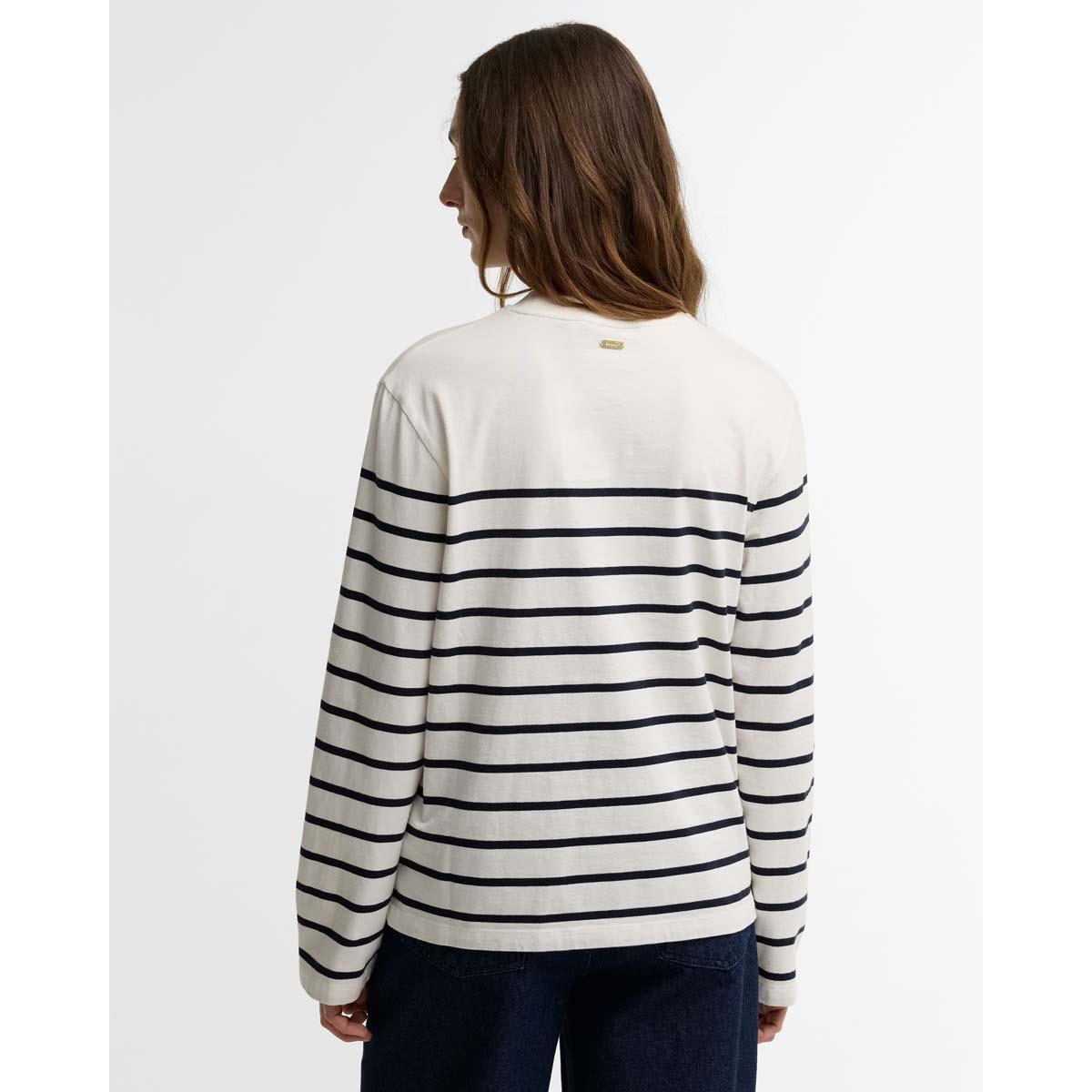 Cloud/Dark Navy Barbour Womens Harling Striped Top Back