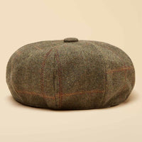 Khaki Tweed Joules Womens Harrogate Baker Boy Hat Back